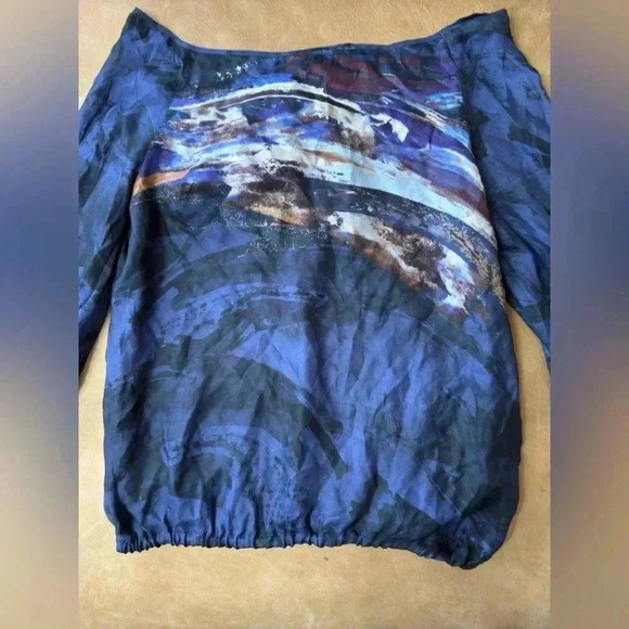 REVOLVE Krisa Marble Blue Blouse Women’s Size XS - Picture 2 of 5
